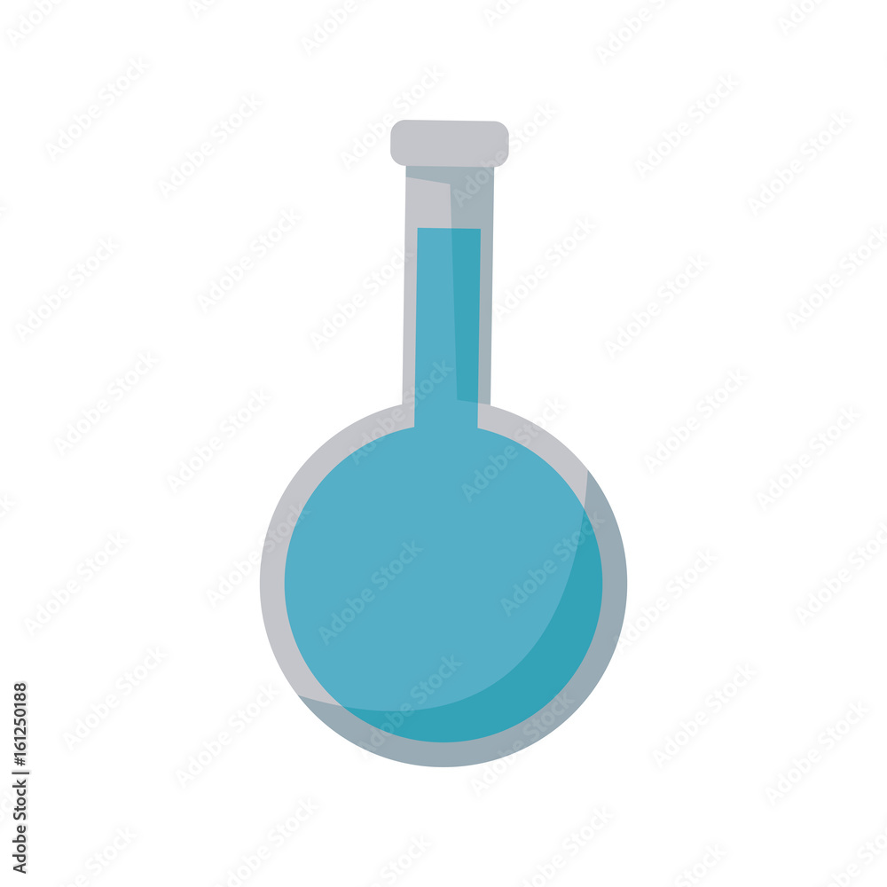 test tube laboratory with blue liquid chemistry