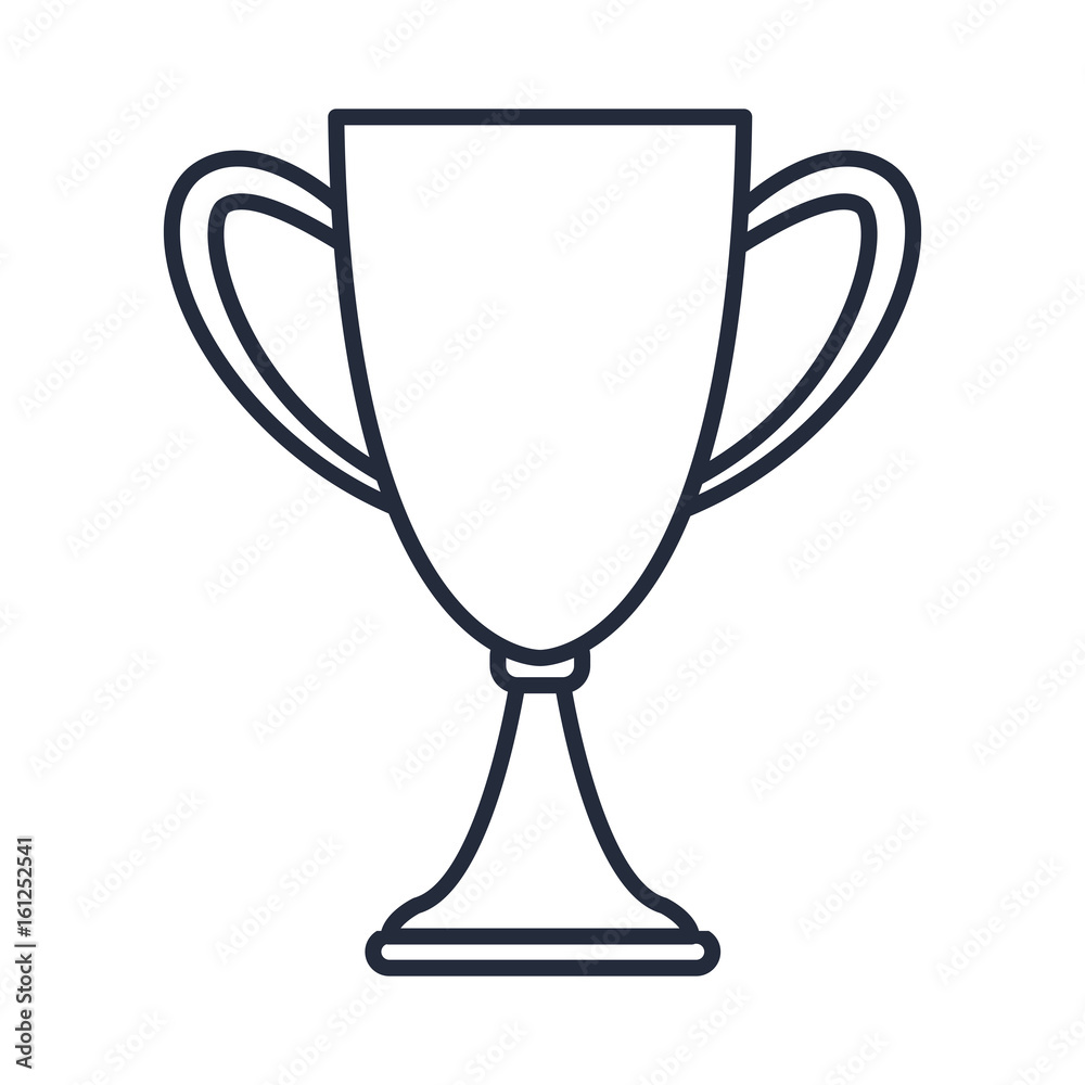 outlined trophy award prize win vector illustration