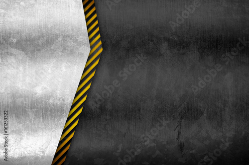 metal plate with attention striped background