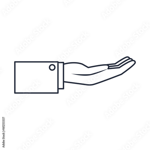 hand businessman help support gesture image vector illustration