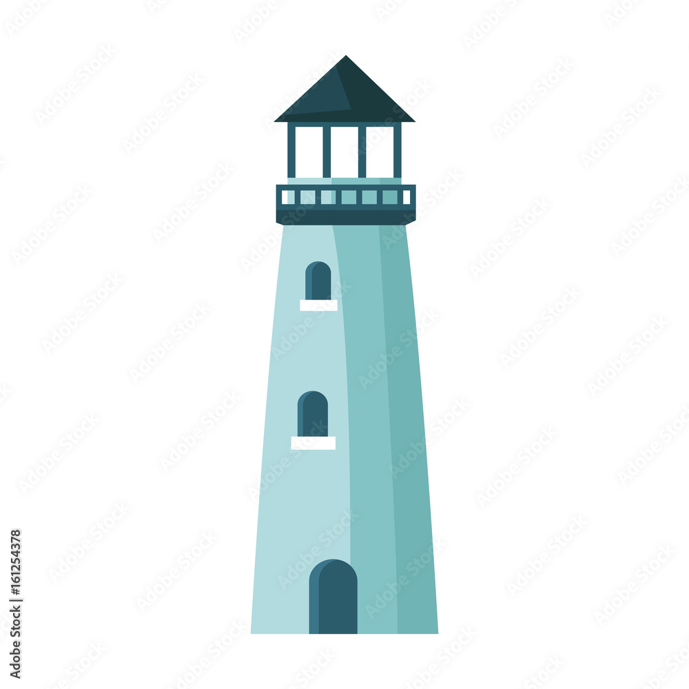 lighthouse cartoon structure on shore vector illustration lighthouse cartoon structure on shore vector illustration