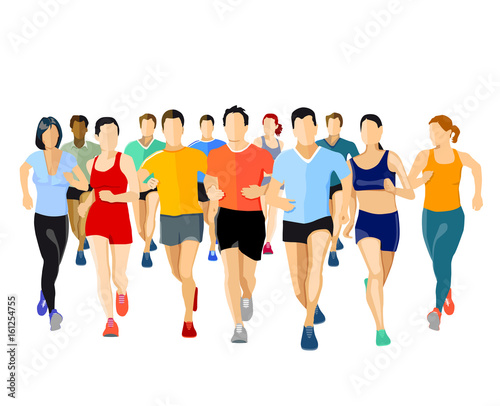 Gruppe von Läufern, Illustration © scusi