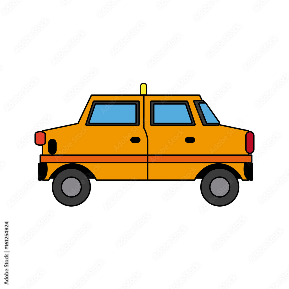 yellow taxi car transport public service vector illustration