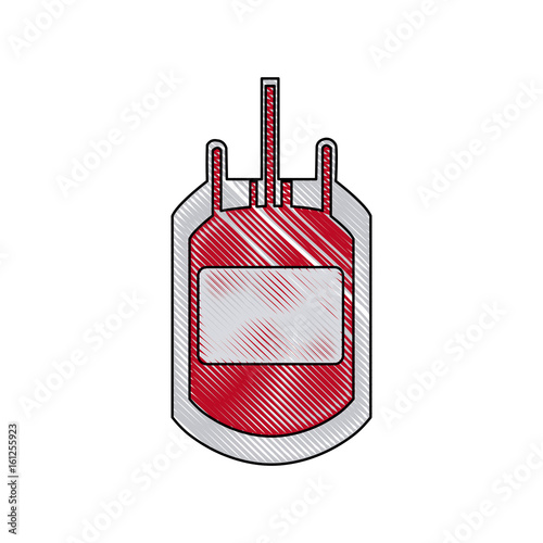 plastic bag blood transfusion donation care vector illustration
