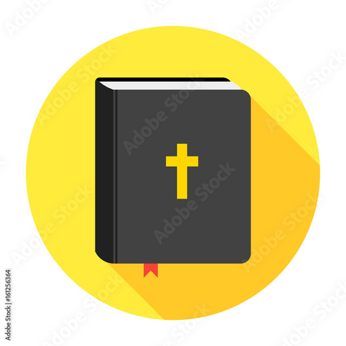 Holy Bible book icon. Flat vector illustration