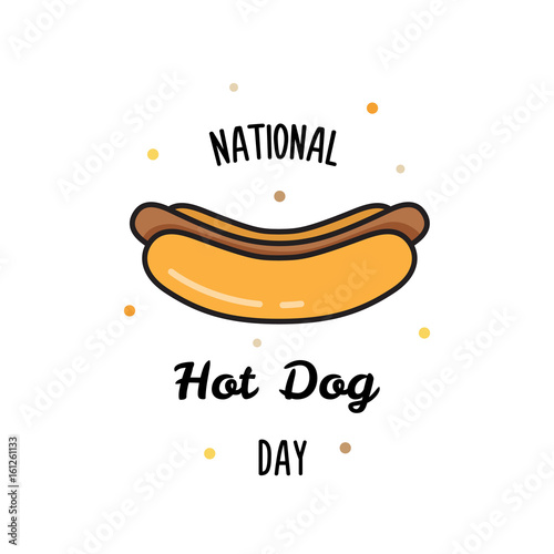 National Hot Dog Day. Vector illustration.