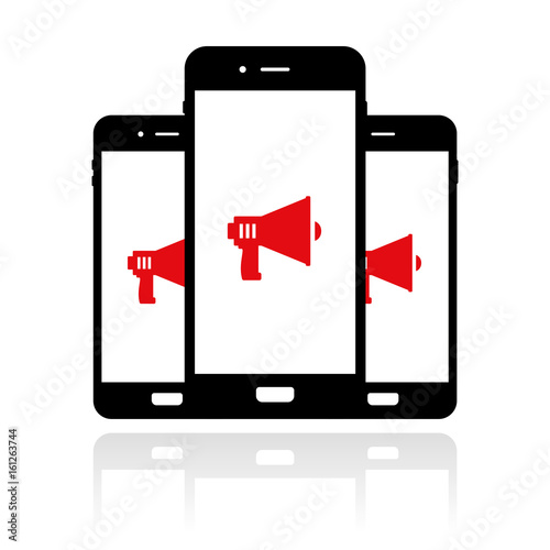 Smartphone Banner - Megaphon - Durchsage - Meldung