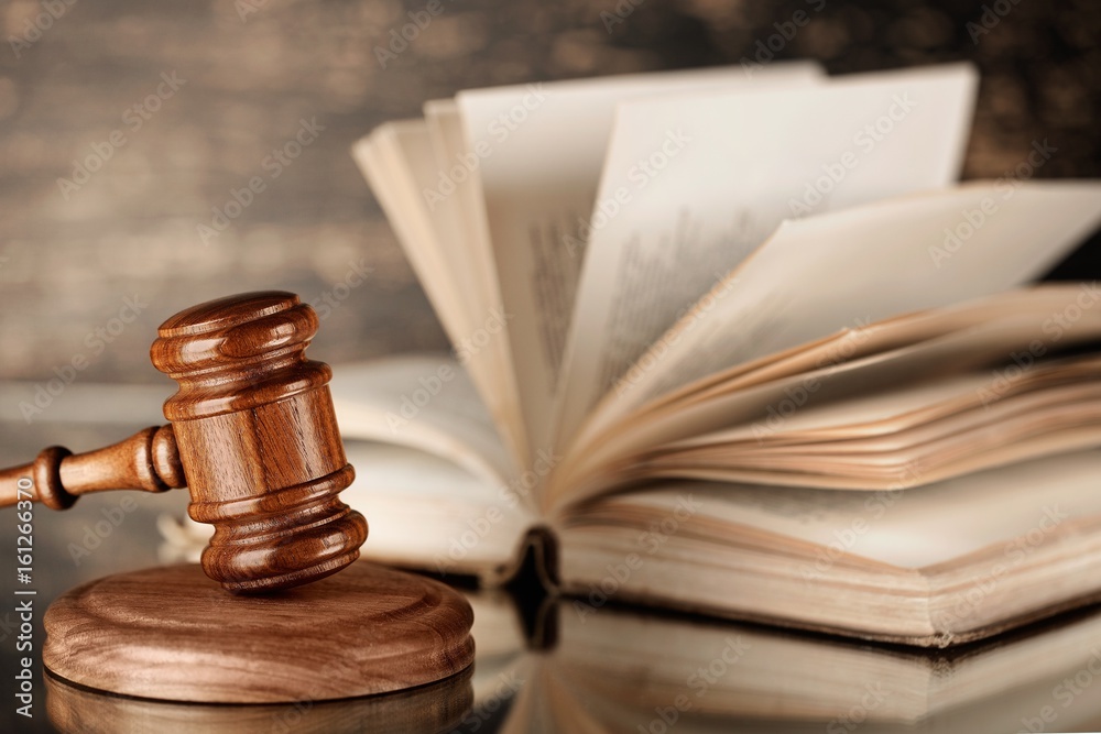 Justice hammer and book. Justice hammer and book.