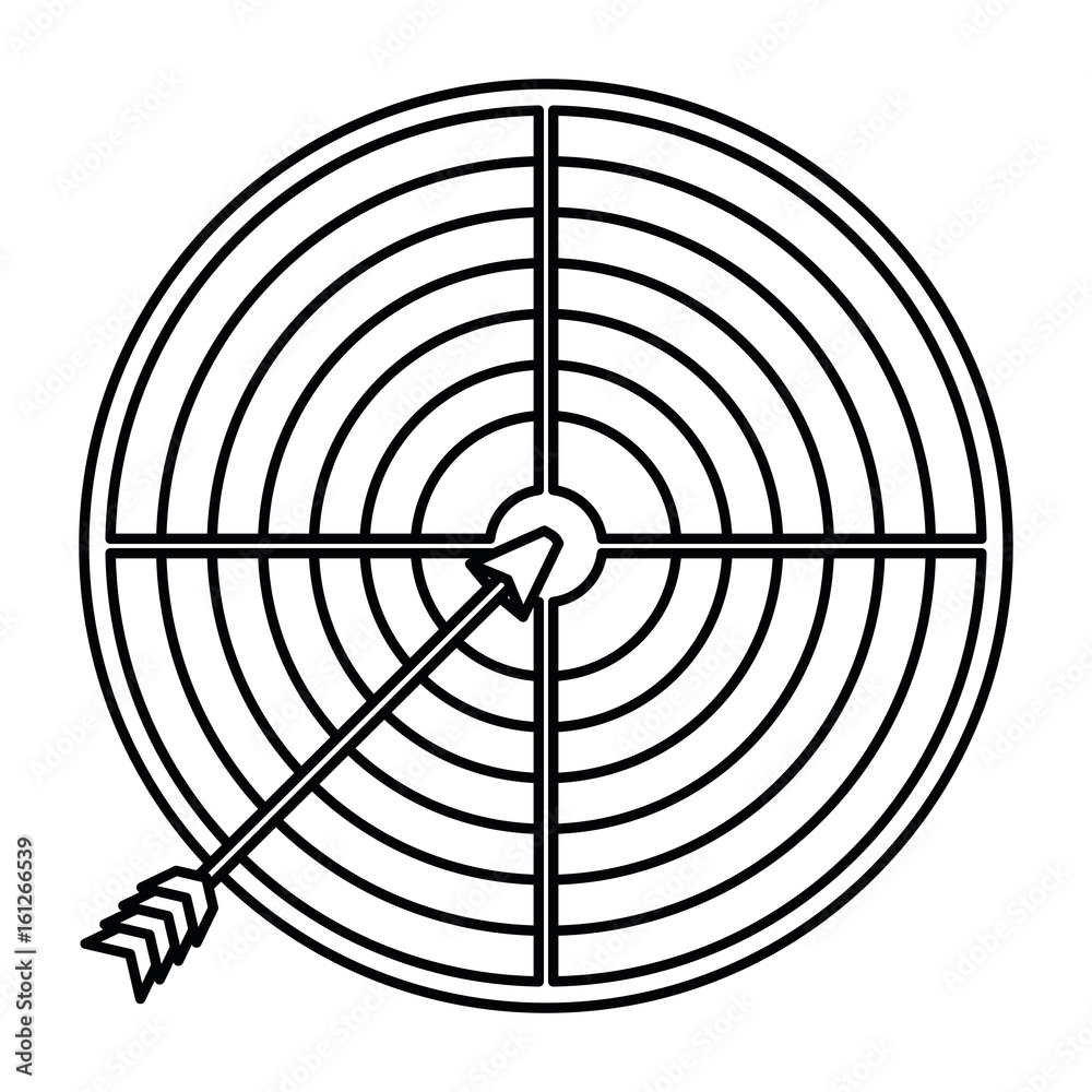 white background with monochrome silhouette of arrow on target vector illustration white background with monochrome silhouette of arrow on target vector illustration