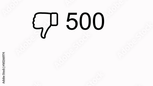 Animated counter quickly increasing to 1000 dislike. White background, 4K, NTSC 29,97 fps