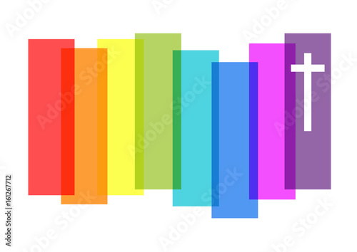 Kreuz, Regenbogenfarben