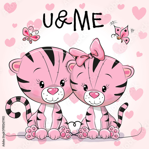 Fototapeta Naklejka Na Ścianę i Meble -  Two cute Tigers