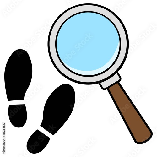  Magnifying Glass with Shoe Prints
