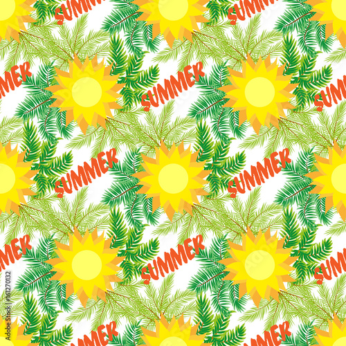 Vector background of tropical beach holiday.