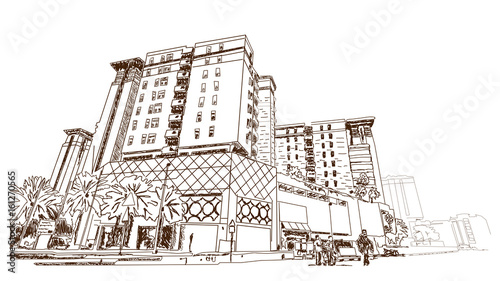 Sketch of Dubai al ghurair in vector illustration. photo