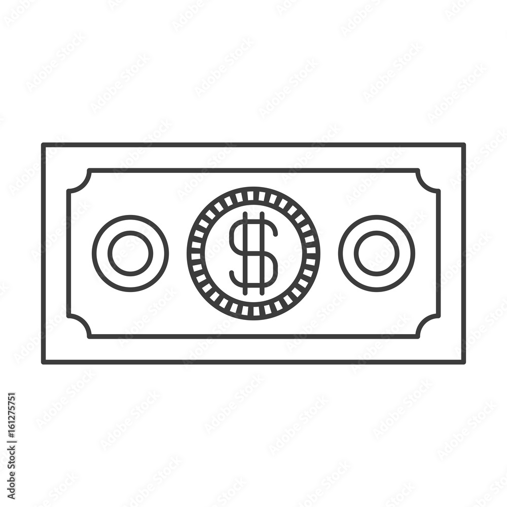monochrome silhouette of money bill vector illustration