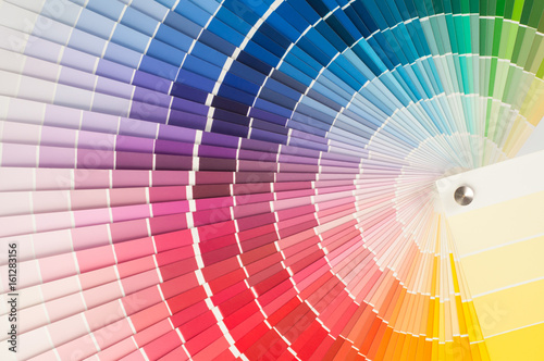 Fotografie, Tablou Fan with color palette, guide of acrylic paint samples