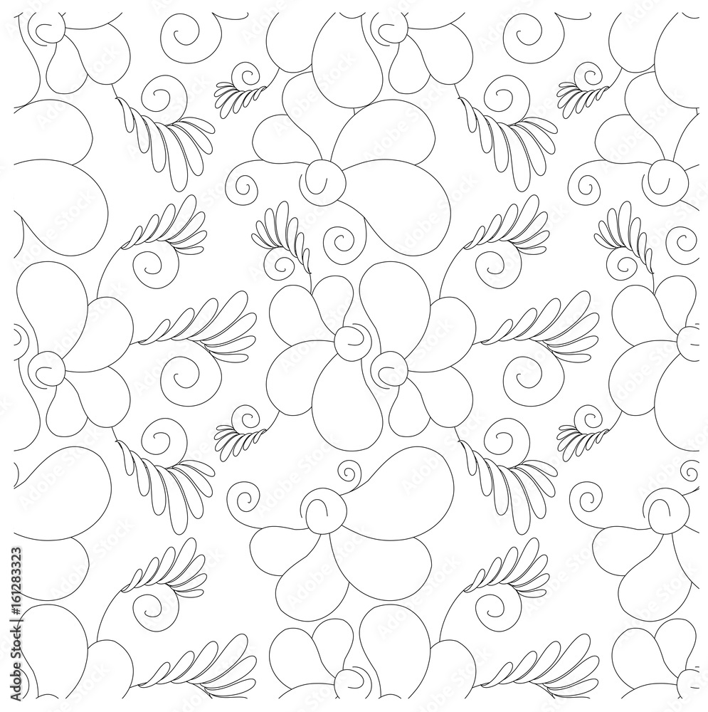 Seamless floral monochrome pattern stock vector illustration