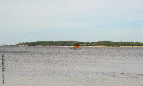 viking ships in the fjiord of Roskilde photo