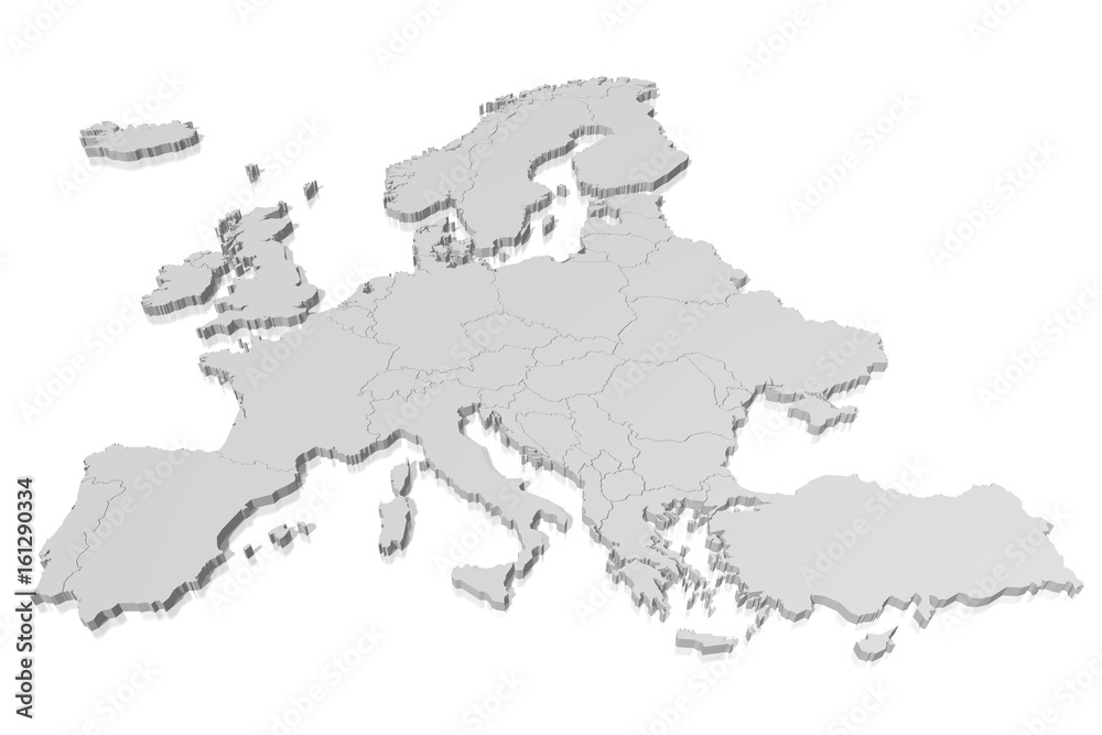 Fototapeta premium 3D map of Europe
