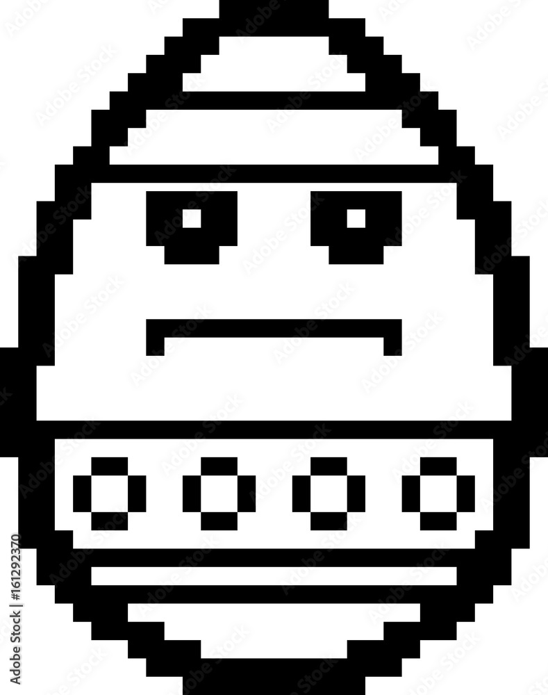 Obraz premium Serious 8-Bit Cartoon Easter Egg