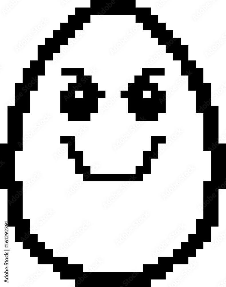 Evil 8-Bit Cartoon Egg