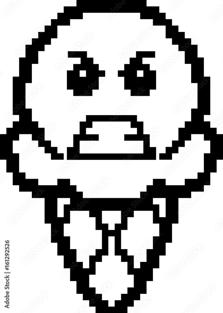 Angry 8-Bit Cartoon Ice Cream Angry 8-Bit Cartoon Ice Cream