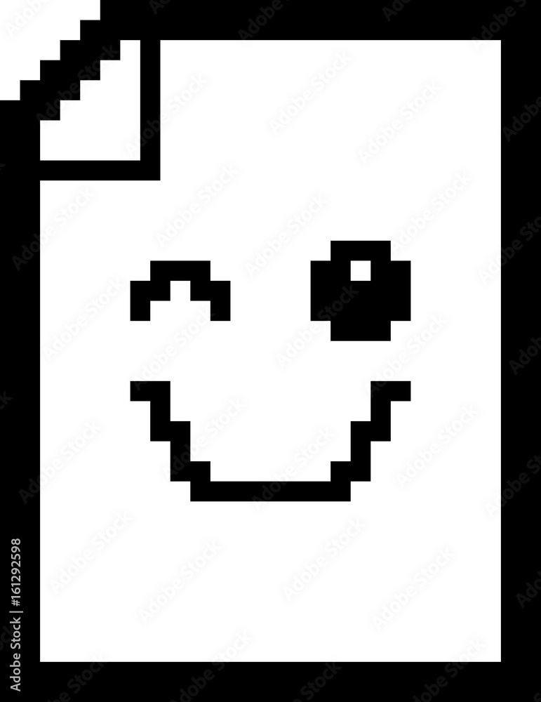 Winking 8-Bit Cartoon Paper