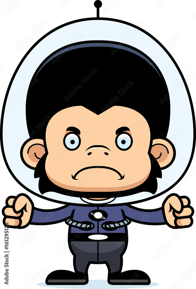 Cartoon Angry Spaceman Chimpanzee