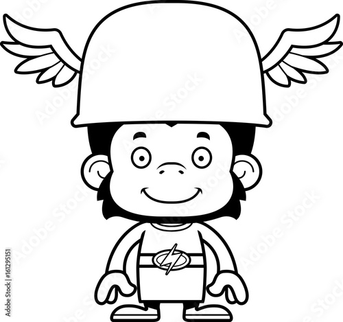 Cartoon Smiling Hermes Chimpanzee