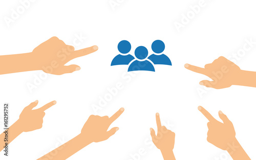 Hände zeigen auf - Personen - Gruppe