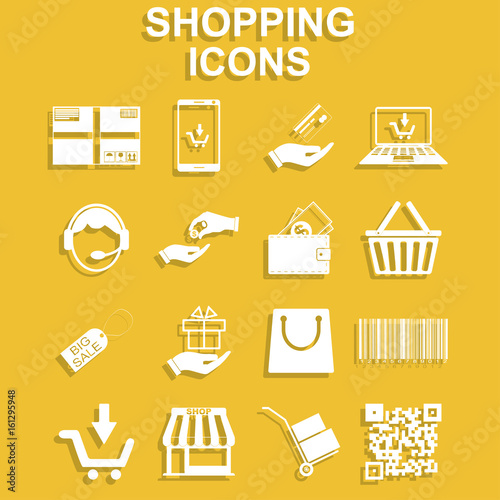 Shopping icons set. photo