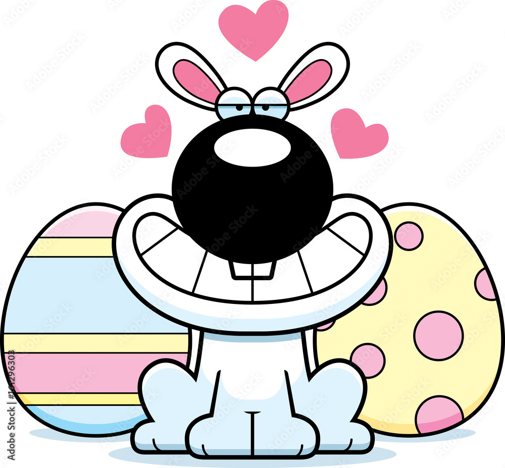Obraz premium Cartoon Easter Bunny Love