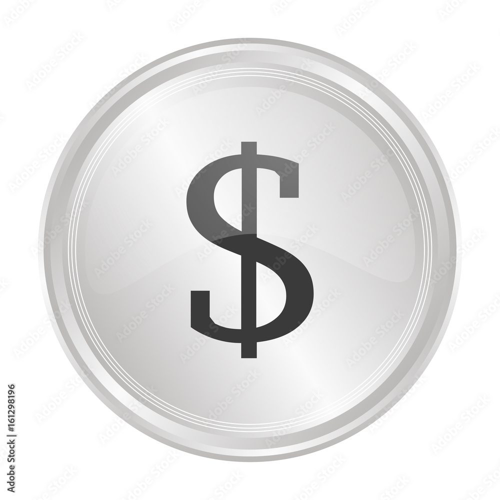 Obraz premium Dollar - Verchromter Button