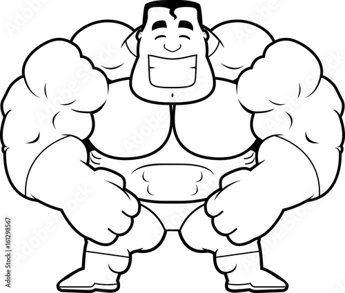 Cartoon Superhero Flexing