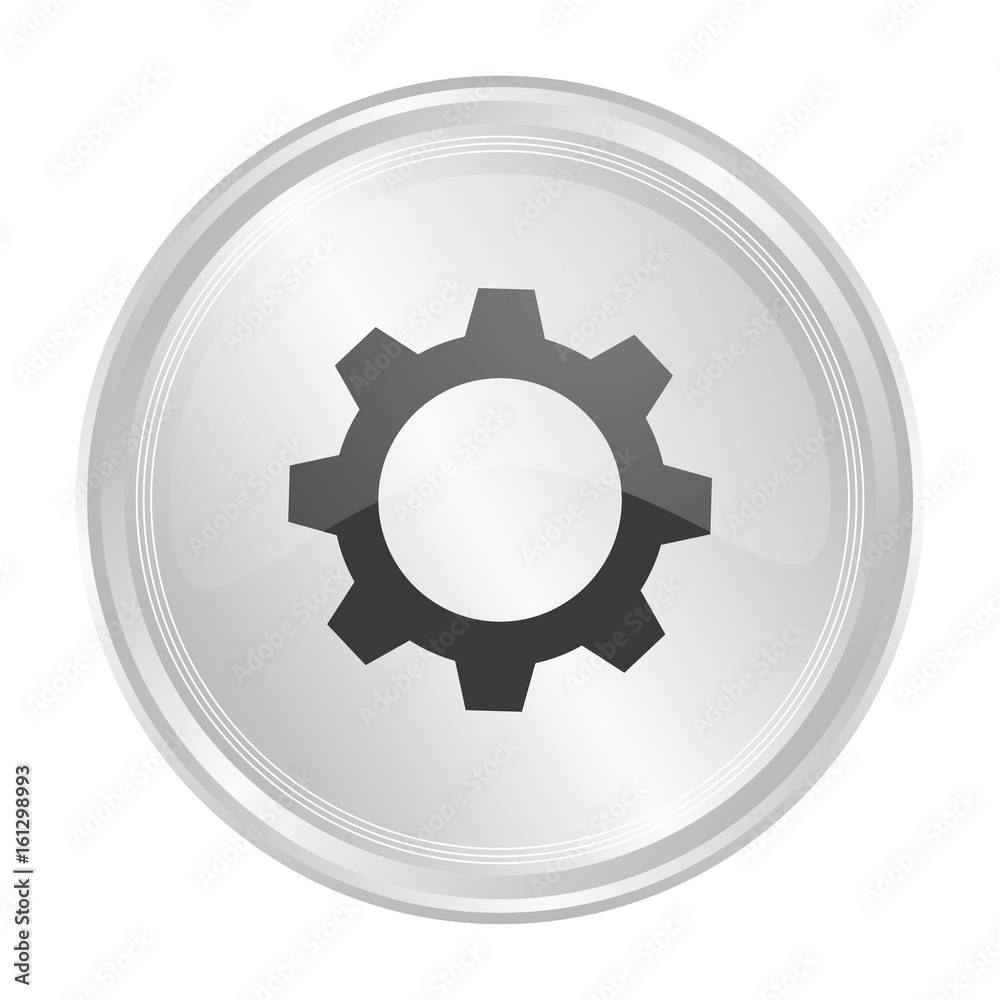 Zahnrad - Verchromter Button Zahnrad - Verchromter Button