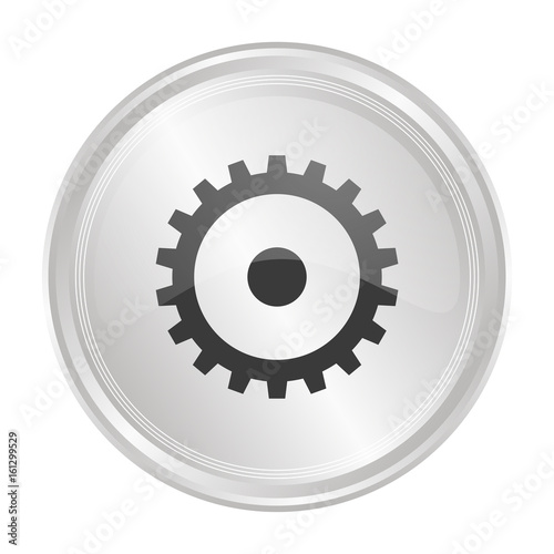 Zahnrad Technik - Verchromter Button