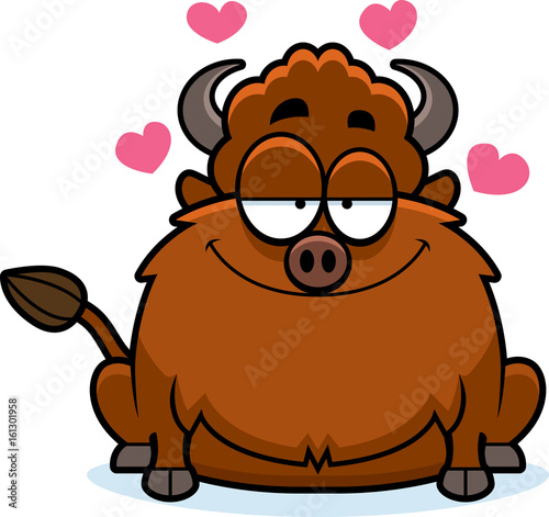 Cartoon Bison in Love