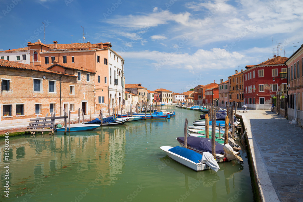 Panorama of Murano island, small village near the Venice.