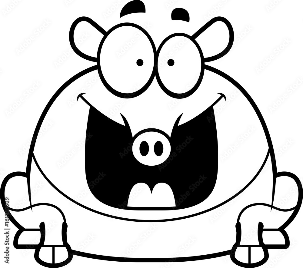 Fototapeta premium Happy Cartoon Tapir
