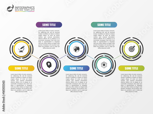 Timeline infographics template. Colorful modern design. Vector