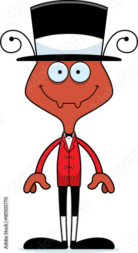 Cartoon Smiling Ringmaster Ant