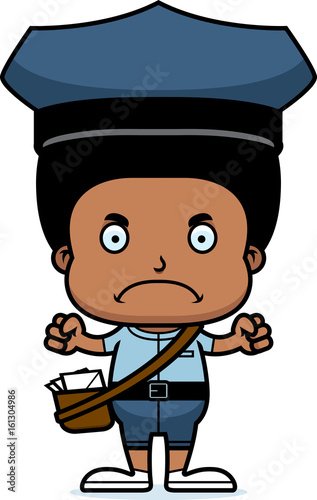Cartoon Angry Mail Carrier Boy