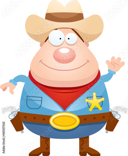 Cartoon Sheriff Waving