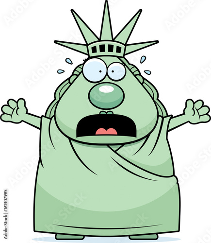 Scared Cartoon Statue of Liberty