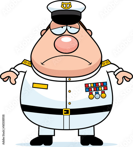 Sad Cartoon Navy Admiral