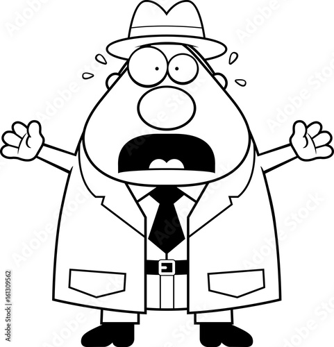Scared Cartoon Detective