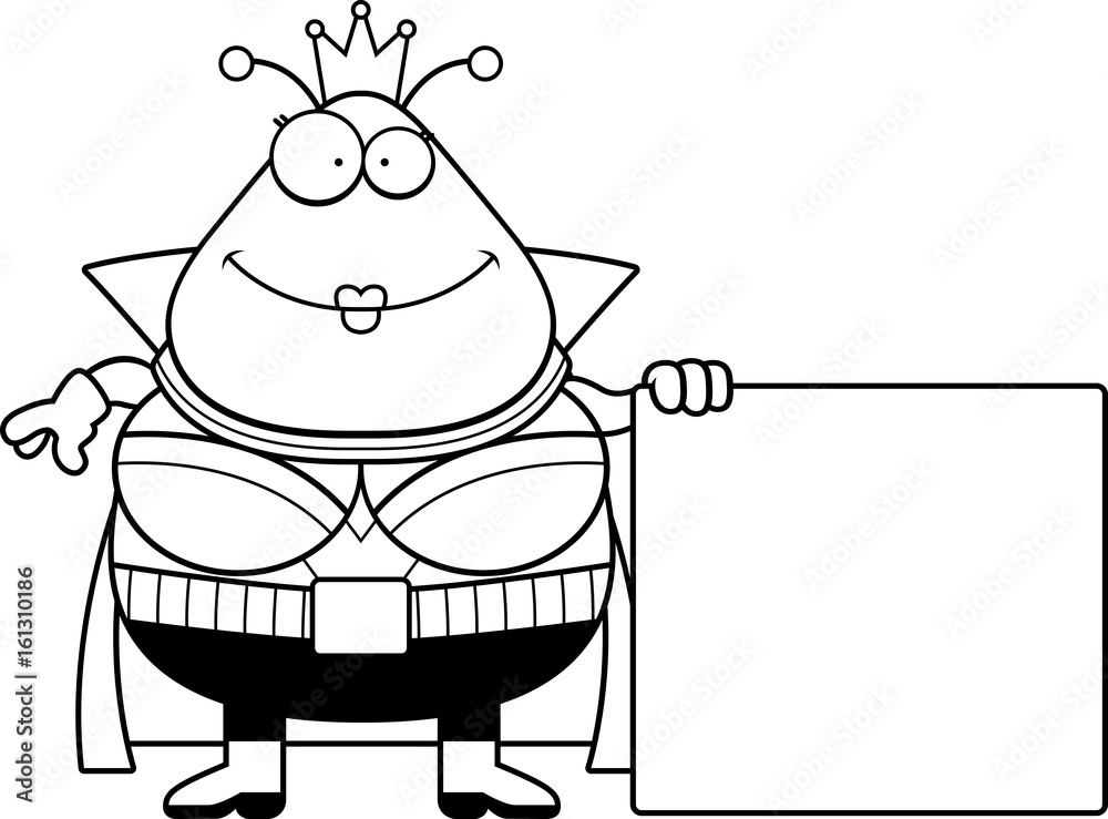 Cartoon Martian Queen Sign Cartoon Martian Queen Sign
