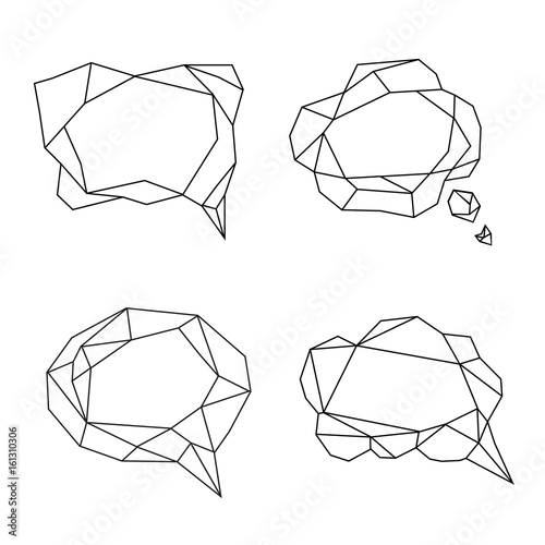 Speech bubbles stylized triangle polygonal model