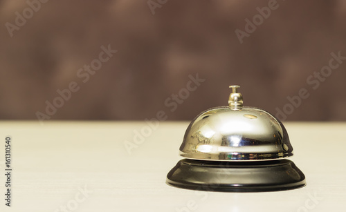 Service bell on reception. Copy space available.